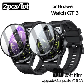 Full Cover Screen Protector Pro Huawei Watch GT 3 42mm 46mm Jasné, 3D Zakřivené Ochranné Fólie pro Huawei Watch 3 Pro GT2 Ne Sklo