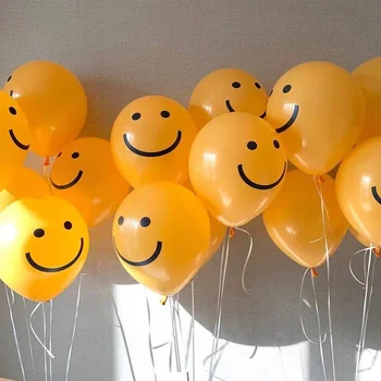 10palcový Narozeniny Legrační Žlutá Usmívající se Tvář Balón, Party Dekorace Balón Happy Birthday Svatební Balónek Miminko Dodávky