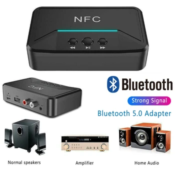 Bluetooth 5.0 Audio Přijímač Vysílač 3,5 mm AUX Jack RCA USB Dongle Bezdrátové Stereofonní Adaptér s Mic Pro Auto, TV, PC, Sluchátka