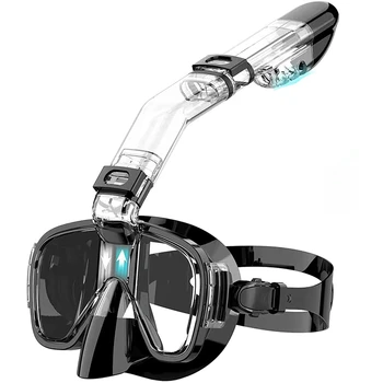 Šnorchl Maska Skládací Potápění Maska Set S Dry Top Systémem A Držák Kamery, Anti-Fog Profesionální Šnorchlování