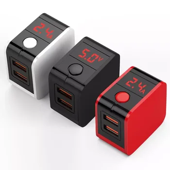 2022 nové Dva usb Inteligentní Digitální USB LED Displejem Napájecí adaptér Nabíječka Hlavy, Automatické Vypnutí Po Plném Nabíjení pro mobilní