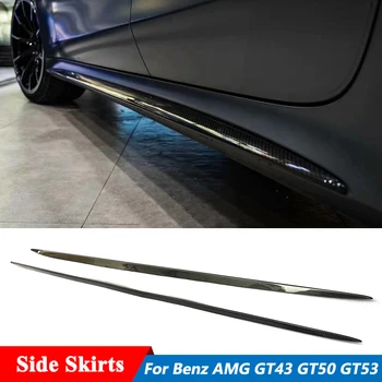 Materiálu z uhlíkových Vláken, Boční Sukně Střihu Rozšíření Pro Benz AMG GT43 GT50 GT53 Auto Tělo Kit Tuning