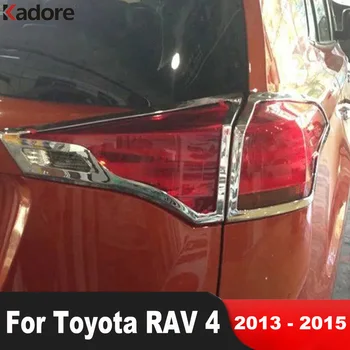 Pro Toyota RAV4 RAV 4 2013 2014 2015 ABS Chrome Auta Zadní Světlo, Lampa Kryt Čalounění zadní Světlo Tvarování Čalounění Nálepka Příslušenství