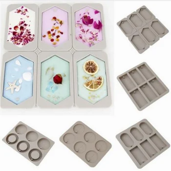 6 Otvory, Silikonové Formy DIY Sójové Svíčky Aroma Vosk Tablety Ručně Sušené Květiny, Vůně Mýdla Formy