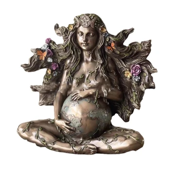 Matka Země Sochu Gaia Víla Obrázek s Motýl Dekorativní Buddha Model Léčení, Chakra Meditace Mýtický Domov, Dekorativní