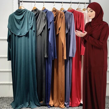 Ramadán Eid Jeden Kus Džilbáb Abaya Hijabi Oblečení Pro Muslimské Ženy Dlouhé Šaty Skromný Islámu Modlitba Oděv Plášť Vestidos Musulman