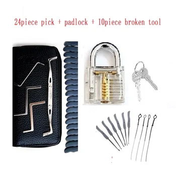 Nástroje, zámečník Praxe Transparentní Lock Kit S Zlomený Klíč Extractor Klíč Nástroj pro Odstranění Háčků vybrat nástroj