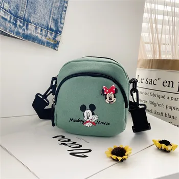 Originál Disney, Dámské Kabelky Anime Mickey Mouse Plátno Tašky přes Rameno Roztomilý Brašnu Messenger Bag Minnie Holky, Dárkové kabelky