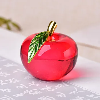 Apple Ozdoby Barevné Glazury Dekorace, Skleněné bytové Dekorace Crystal Quartz Valentýna/Vánoční dárek DIY dárek