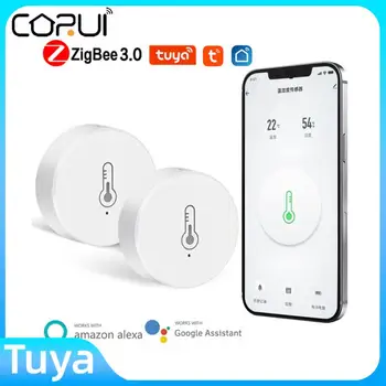 CORUI Tuya ZigBee 3.0 Inteligentní Teplotní A Vlhkostní Senzor Inteligentní Život App Dálkové Ovládání Práce S Alexa Google Home Assistant