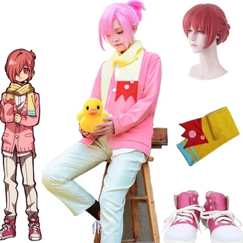2021 Anime Toaleta Vázán Hanako Jibaku kun Shounen Mitsuba Sousuke Cosplay Kostýmy Růžová Paruka Uniformu, Boty na Zakázku