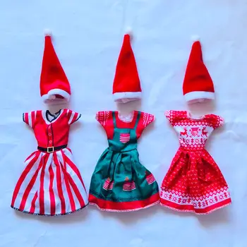 Hot Prodej Módní Vánoční Panenka Šaty 6 Ks/ Lot Děti, Hračky Miniaturní Příslušenství, Doprava Zdarma Oblečení Pro Barbie DIY Dárek