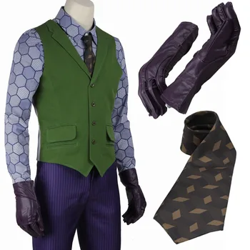 Halloween Karneval Bat Knight Joker Cosplay Kostým Na Zakázku Dospělých Mužů Klaun Oblečení Zelenou Vestu, Uniformu
