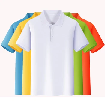 Nové Letní Sportovní Jednobarevné Krátký Rukáv Klopě Business Šaty Bavlněné Prodyšné Jemné Tkaniny Pánské Košile