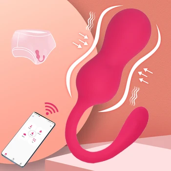 APLIKACE Dálkové Ovládání Vibrační Vajíčko Vibrátor Nositelné Kalhotky Vibrátory G Spot Stimulátor Vaginální Míč Kegel Sex Hračky Pro Ženy