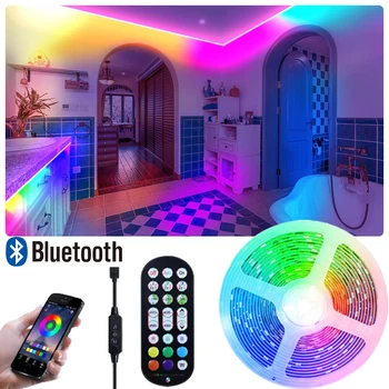 LED USB Ovládání pro Ložnice LED Světla Strip 5V Bluetooth, LED Světla pro Dekorace Pokoje RGB 5050 LED Bar TV Podsvícení Luces LED