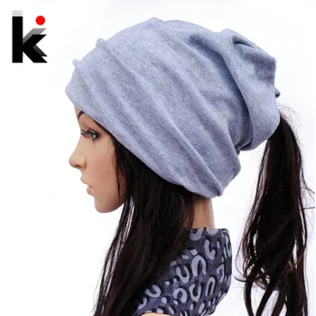 Na jaře a na Podzim kulichy tlumič šátek dvojí využití, módní klobouk, bavlna cap krycí víčko turban beanie čepice pro ženy