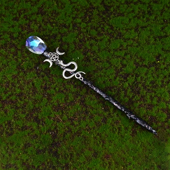 Triple Moon Had Čarodějnice Hůlku Magic Crystal Víla Hůlky Pohanské Personál Čarodějnice Dárek Oltář Ozdobou