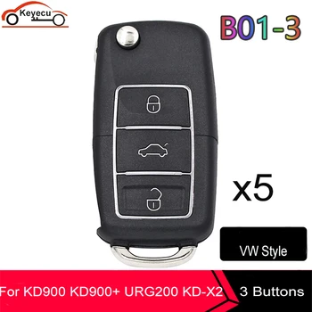 KEYECU 5 Ks KEYDIY KD-X2 B01-Luxusní Černá Vzdálené Klíče od Auta Pro KD900/KD MINI Klíč Programátor Řady B Dálkové Ovládání