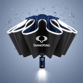 Auto Automatický Deštník S LED Světlem Reflexní Proužek Pro Ssangyong Rexton 2 Tivolan Musso Tivoli Kyron Actyon Korando Sport