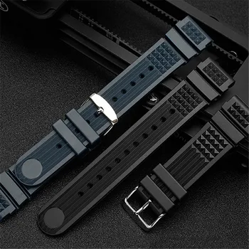 Silikonové Watchband 20 22mm Muže Sportovní Potápění Gumové Hodinky Popruh Černá/Modrá Ocel Spony Pro SLA017J1 SLA037J1 SLA039J1