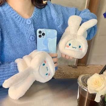 Roztomilé Sanrio Plyšové Rukavice Cinnamoroll Roztomilé Anime Plush Doll Zahuštěný Teplé Měkké Klapky Studené Rukavice Zimní Dívky Dárek K Narozeninám Hračku