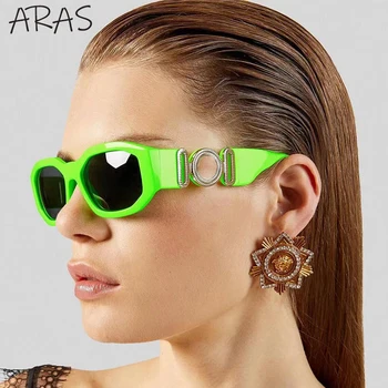 Retro Malé Náměstí sluneční Brýle, Ženy Módní Nepravidelné Polygonální Sluneční Brýle Muži Odstíny UV400 2022 Luxusní Značka Obdélník Brýle
