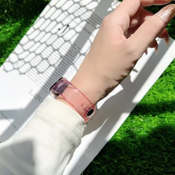 Silikonový Pásek pro Amazfit Mi Band 7 Transparentní Žena Correas Náramek pro Xiaomi Miband 7 Chytré Hodinky Náhradní pásek na hodinky