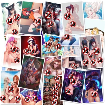 Kreslené Anime Sexy Waifu League of Legends Plakát Necenzurované Hentai Samolepky na Kytaru, Kufr Notebook, Obtisky Graffiti Nálepka Hračky