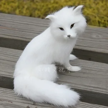 vysoce kvalitní roztomilý fox hračka Simulace bílá liška panenka delikátní bílé lišky dárek hračka o 16x14cm 2096