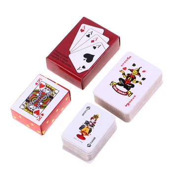 1Set Mini 1:6 Dollhouse Miniatury Poker Domácí Dekoraci Poker Hrací Karty Hru pro Panenky Kawaii Hrát House Hračky, Příslušenství