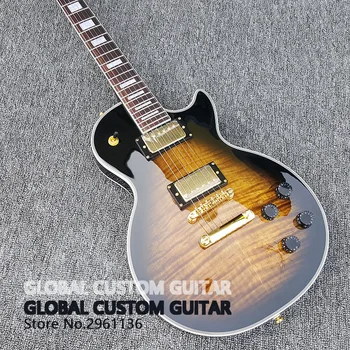 Vysoce kvalitní 6-string elektrická kytara s mahagonovým tělem a plamen javorový top lze přizpůsobit a je dodáván zdarma.
