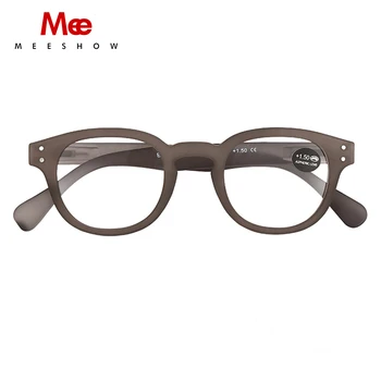 Meeshoow 2021 stylové Brýle na Čtení Retro Evropě Styl Kvalitní Muži Ženy Brýle S Flex transparentní presbyopie 0 1513