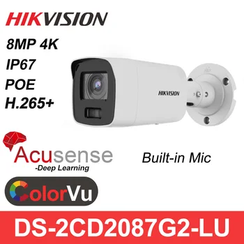 Hikvision 4K 8 MP ColorVu Kulka Sítě AcuSense PoE IP Kamera DS-2CD2087G2-LU Vybudovat v MiC Pevné Kulka CCTV Sítě IP Kamera