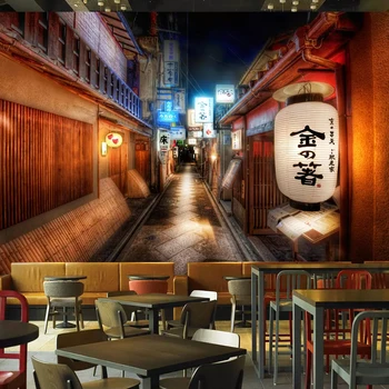 Vlastní Nástěnné Malby Retro Ulicích Japonský Styl Restaurace Sushi obchod, Pozadí, Zeď, Dekorační Tapety Na Zeď