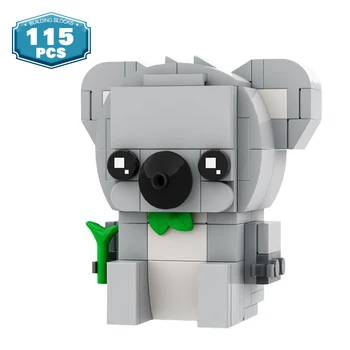 MOC Zvířat Série Koala Cuteanimefigure Panda Brickheadz Stavební Bloky Karikatura Pet Doll Cihly Hračky pro Děti Vánoční Dárek