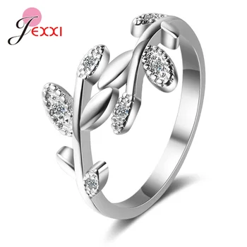 Stříbro 925 Šperky Strom Listy Otevřené Nastavitelný Prsteny Pro Ženy Sterling Silver Fine Narozeniny, Výročí Šperky