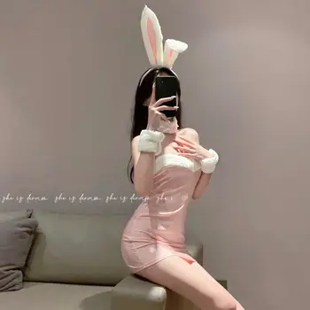 Kotva Originální Hra Sexy Noční Košili Bunny Girl Cosplay Oblečení Sametové Spodní Prádlo Japonské Anime Králík Jednotné Krajky Maškarní