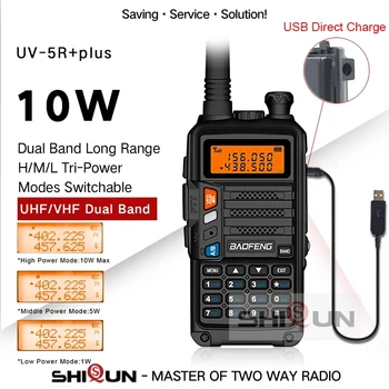 UV-5R Plus Baofeng Walkie Talkie Long Range 10W Ham Radio pro Lov 10 km Upgrade UV-5R UV-10R UV-16 10 KM UHF/VHF Tri Kapely