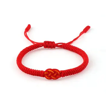 New Lucky Red String Náramek Národní Styl Ručně Pletená Nastavitelný Soustředné Uzel Pár Náramky pro Ženy, Muže, Šperky