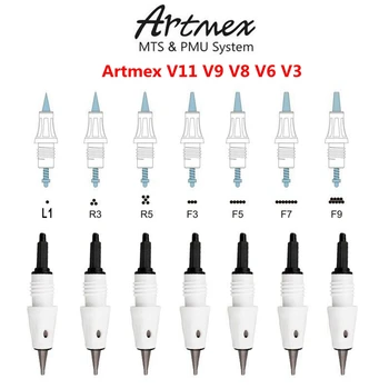 Artmex V8, V6, V3 V9 V11 Kazety, Jehly 9/12/24/36/42/Nano Jehly Mikrojehlové MTS Terapie Systém pro Šroub Port Stroj Tipy