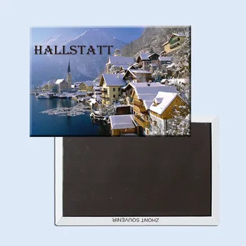 Hallstatt, Rakousko Magnety na Lednici 21514 Dovolenou Turistický Suvenýr z oblíbené turistické destinace