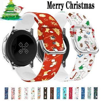 Nové Vánoční Popruh pro Samsung Galaxy hodinky 4/4 Klasické/5/5 pro/46mm/42mm/3/s3/Aktivní 2 44mm 40mm correa 20/22mm hodinky popruh