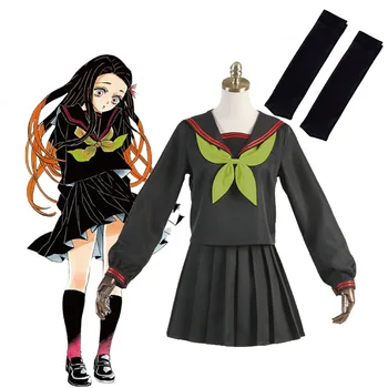S-xxxl Duch Zabíjení Čepele Kuchyňských Dveří Nezuko Dívka Jk Uniformy Oblek Student Školy Anime Cosplay Kostým Námořník Oblek