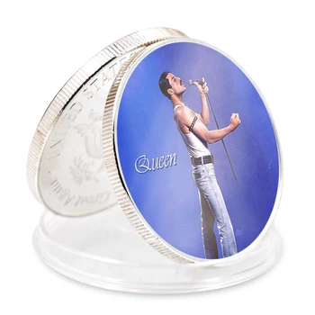 Královna Stříbrné Pozlacené Mince Freddie Mercury Pamětní Challenge Mince Sběratelské předměty pro Vánoční Dárek