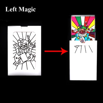 Mini Velikost Mění Klaun Barva Karty Magic Triky, Hračky pro Děti zblízka Fáze kouzelnické Rekvizity Snadné dělat Klasické Hračky pro Děti