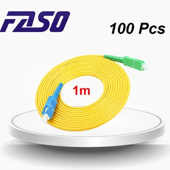 FASO 100KS 1m SC/APC, SC/UPC Optické Vlákno Patch Kabel SX Core 3.0 mm Single Mode Vlákno G652D Patch Kabel LSZH Žlutá Bunda