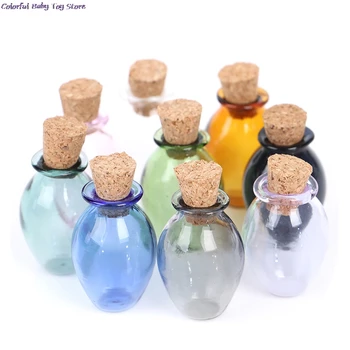 2ks 1:12 Domeček pro panenky Miniaturní Skleněné Barevné Lahve Korek Láhve Malé Jar Model Pro Domeček pro panenky Dekorace