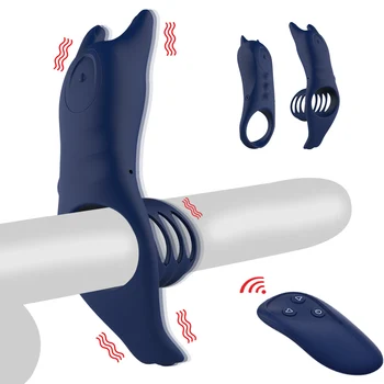 USB Nabíjecí Vibrační Kroužek Mužského Pohlaví Hračka Topení Prostata Masáž pro Muže, 10 Rychlostí Bezdrátové Dálkové Ovládání Korku Anální Plug 5