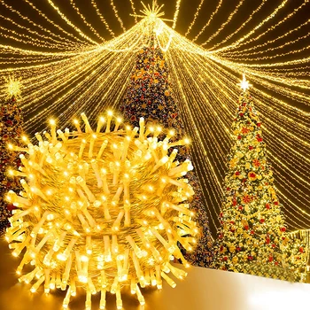 Vánoční LED String Světla, 100 M 1000 LED Víla Twinkle Dekorace Světlo S 8 Režimy Blikání Pro Svatební Párty, Vánoční Strom Zahrada